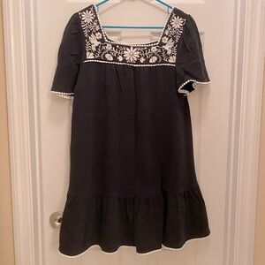 Kate Spade Spice Things Up Cotton Black Embroidered Dress, size medium